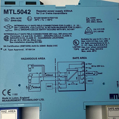 Measurement Technology MTL5042 Repeater Power Supply