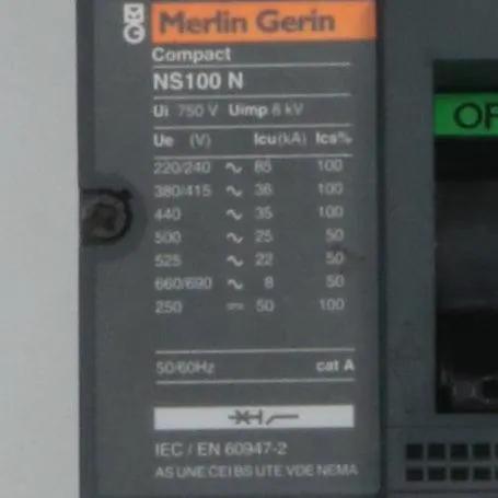 Merlin Gerlin Circuit Breaker Compact NS100N TM100D