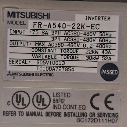 Mitsubishi FR A540 22K EC Inverter