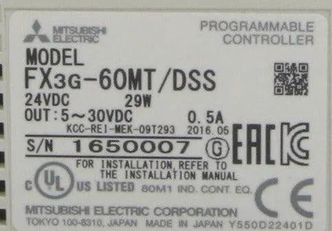 Mitsubishi Melsec FX3G-60MT/DSS Programmable Controller