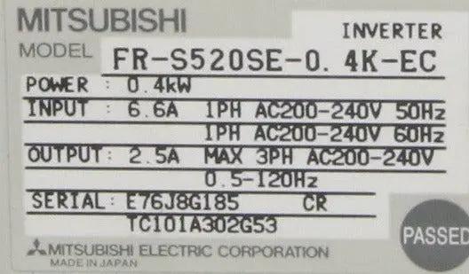 Mitsubishi S500 Inverter FR-S520SE-0. 4K-EC