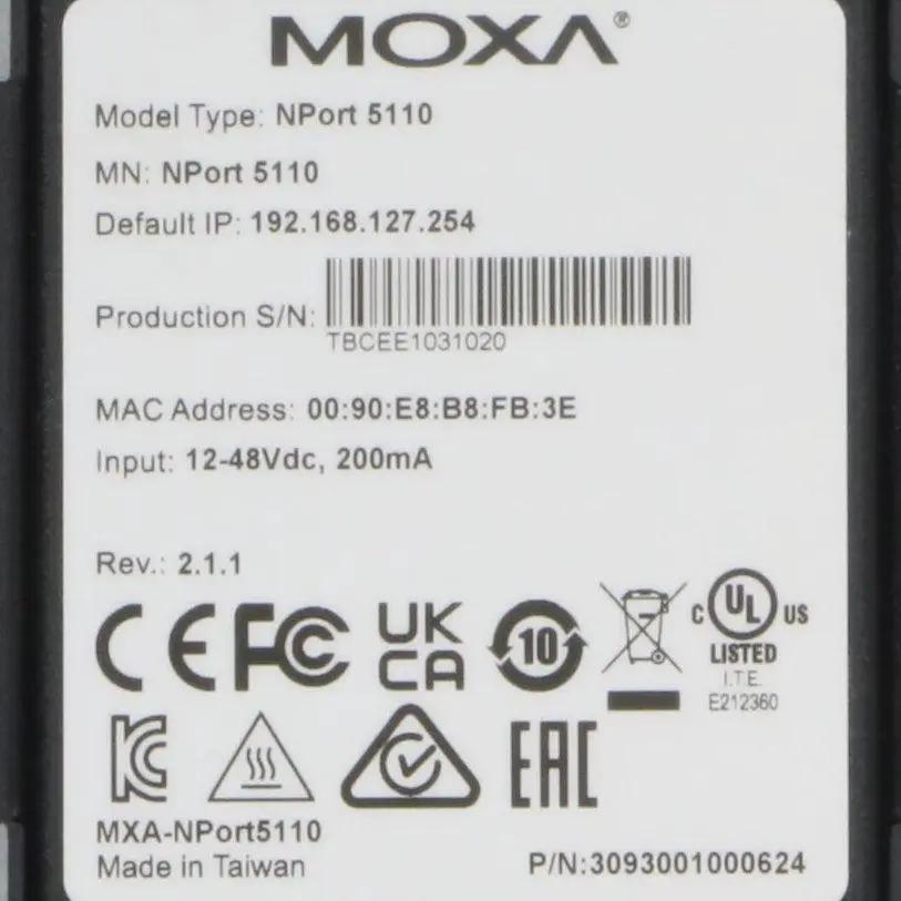 Moxa NPort 5110 V2 1 1 Serial Device Server
