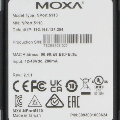 Moxa NPort 5110 V2 1 1 Serial Device Server