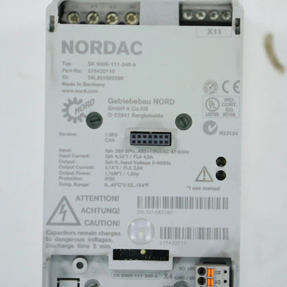 Nordac Profibus SK500E-111-340-A Frequency Converter