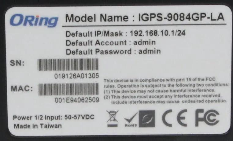 Oring IGPS-9084GP-LA Managed Ethernet Switch