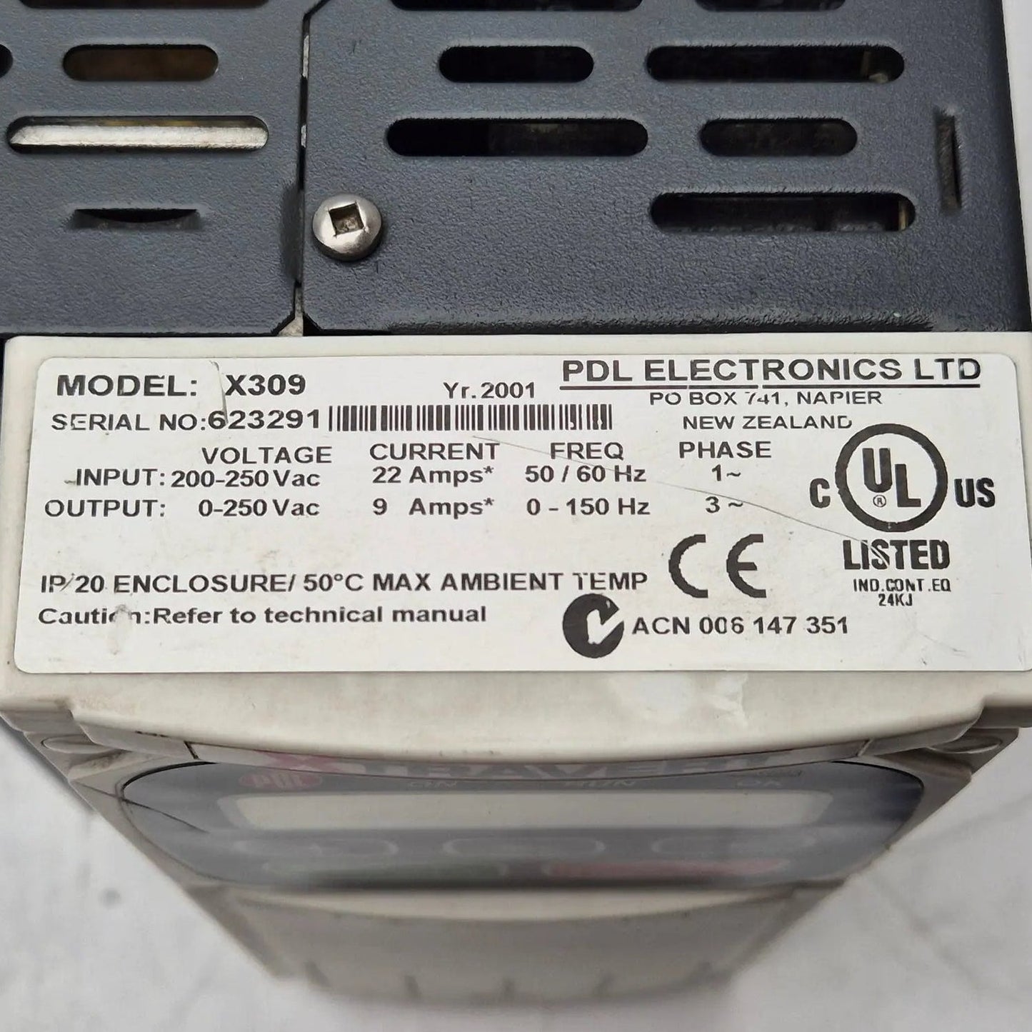 PDL Electronics Xtravert X309 Variable Speed Drive