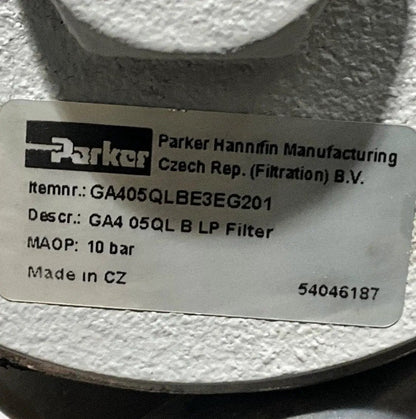 Parker Hannifin GA405QLBE3EG201 In-Line Filter Housing