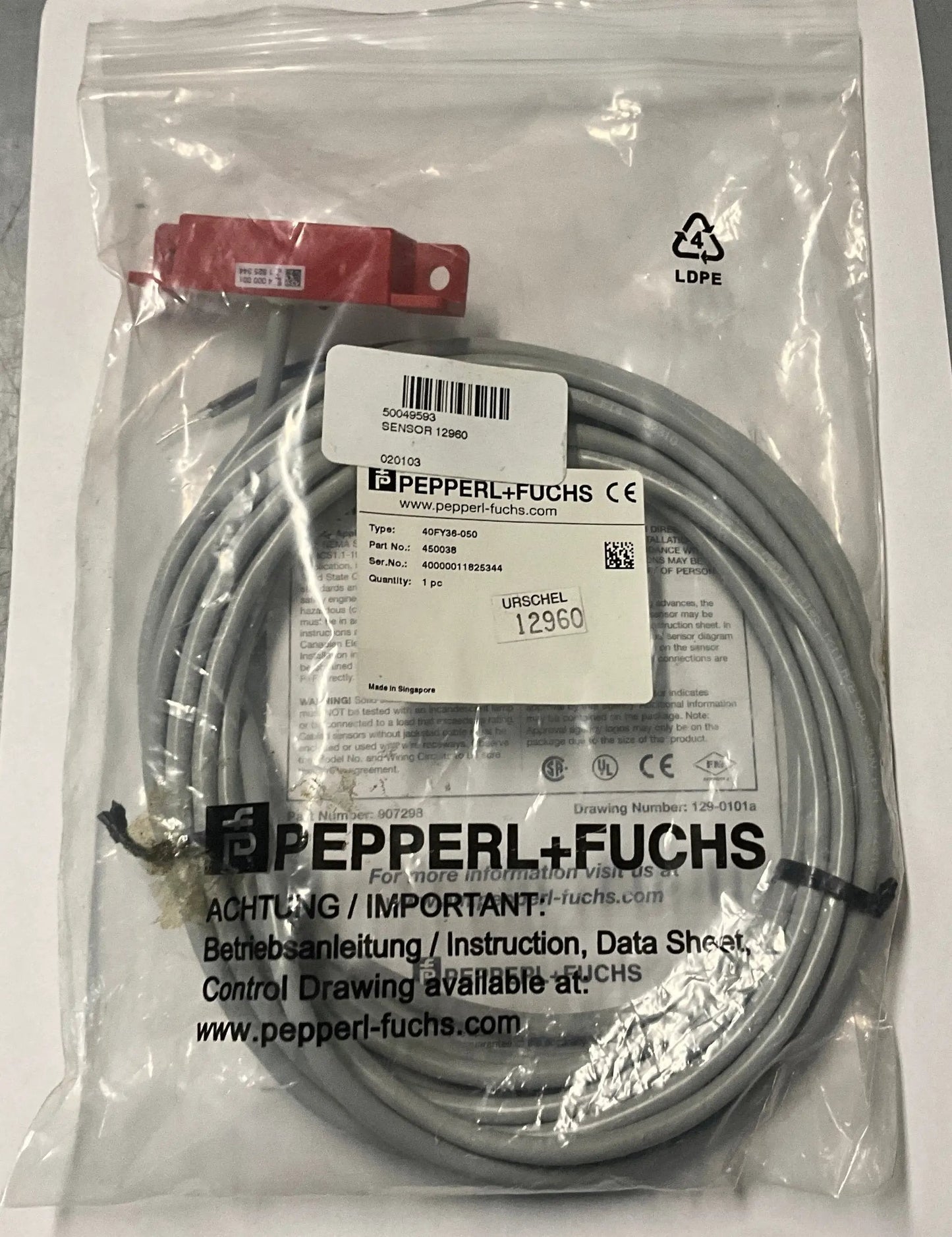 Pepperl + Fuchs 40FY36-050 Magnetic Proximity Sensor