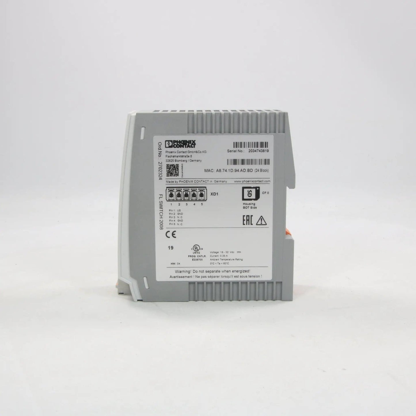 Phoenix Contact FL Switch 2008 Industrial Ethernet Switch