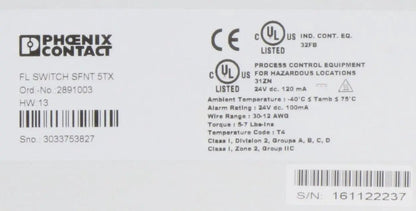 Phoenix Contact FL Switch SFNT 5TX Industrial Ethernet Switch