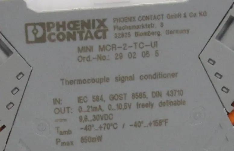 Phoenix Contact Mini MCR-2-TC-UI Thermocouple Measuring Transducer