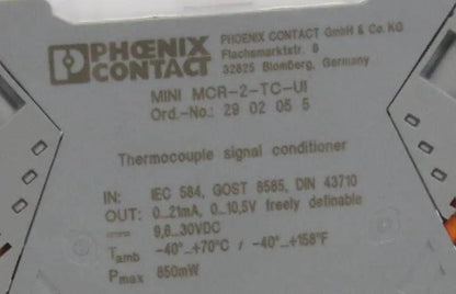 Phoenix Contact Mini MCR-2-TC-UI Thermocouple Measuring Transducer