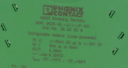 Phoenix Contact Mini MCR-SL-UI-I-LP-NO Isolating Amplifier