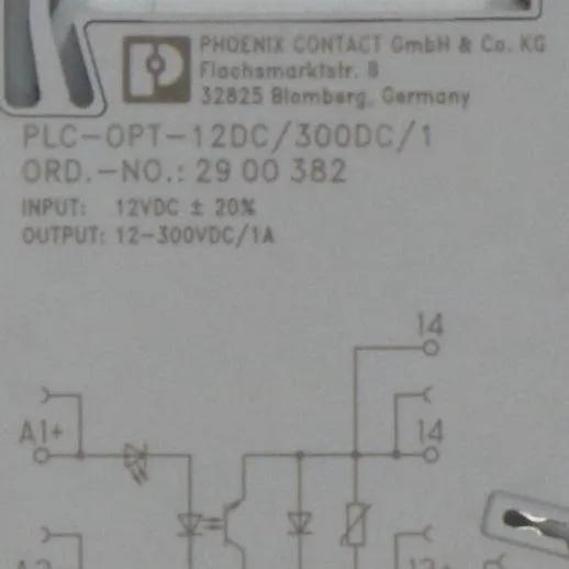 Phoenix Contact PLC OPT 12DC300DC 1 Solid State Relay