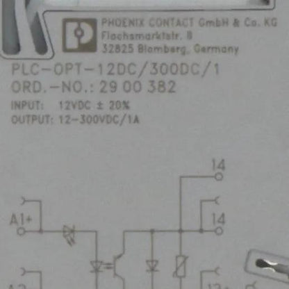 Phoenix Contact PLC OPT 12DC300DC 1 Solid State Relay