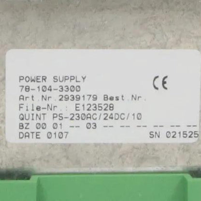 Phoenix Contact QUINT PS 230AC 24DC 10 Power Supply Unit
