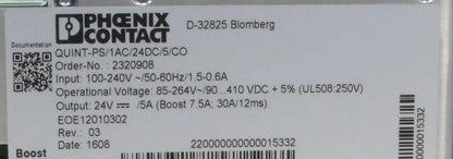 Phoenix Contact QUINT-PS/1AC/24DC/5/CO Power Supply