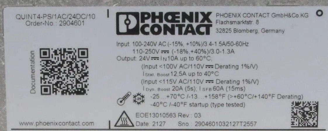 Phoenix Contact QUINT4-PS/1AC/24DC/10 Power Supply