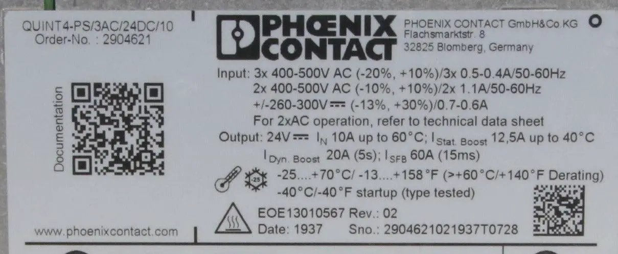Phoenix Contact QUINT4-PS/3AC/24DC/10 Power Supply