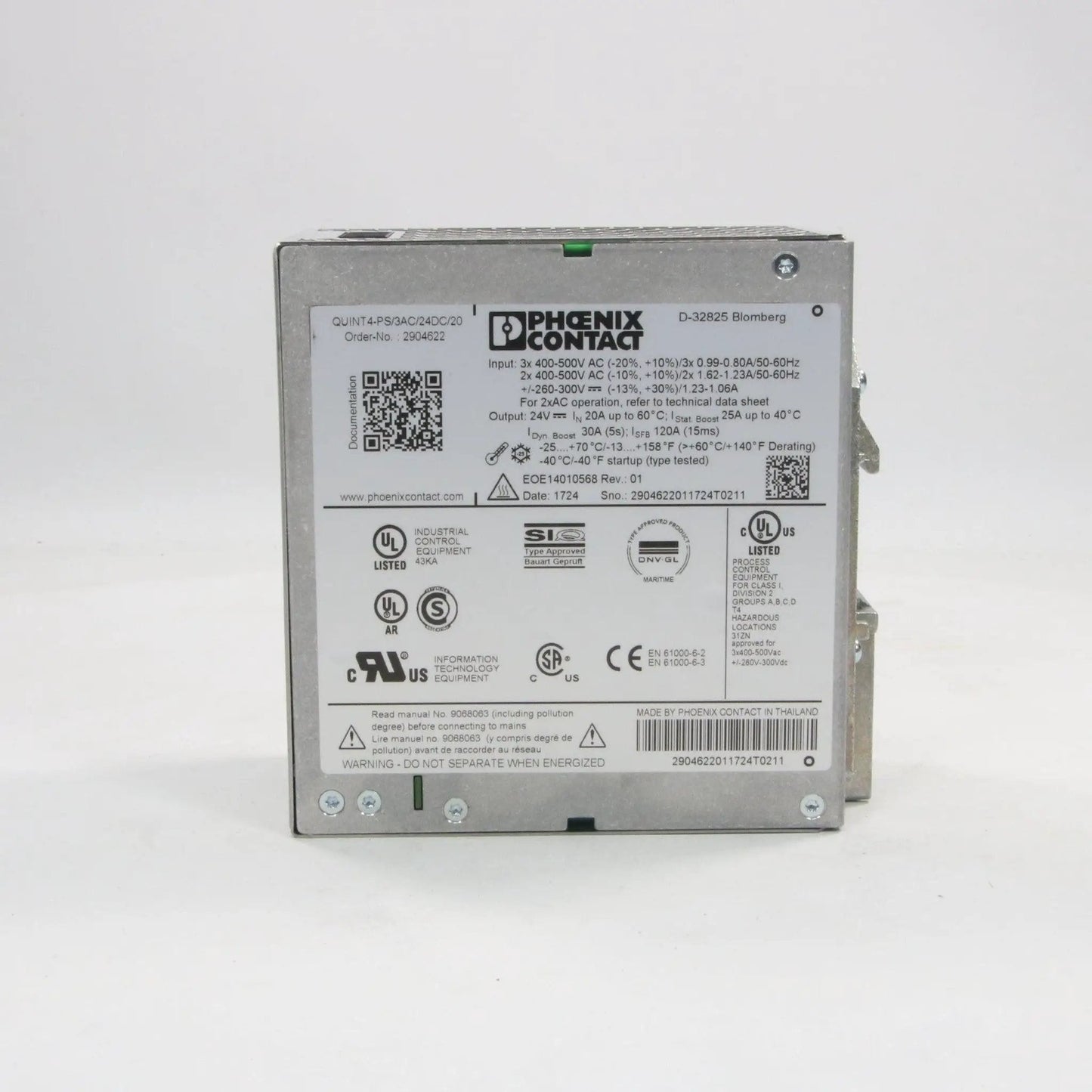 Phoenix Contact QUINT4-PS/3AC/24DC/20 Power Supply