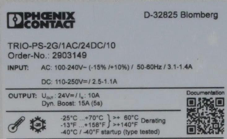 Phoenix Contact TRIO-PS-2G/1AC/24DC/10 Power Supply