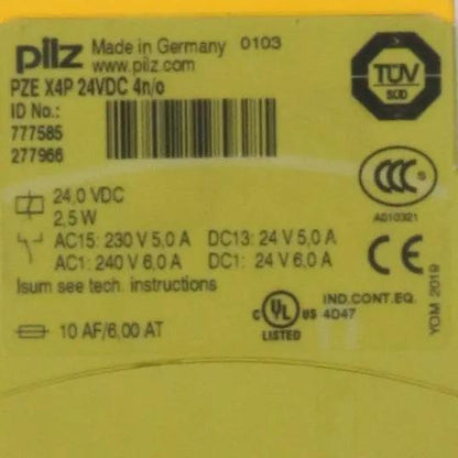Pilz PZE X4P Safety Relay 777585