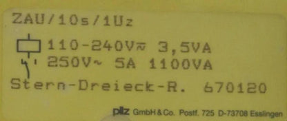 Pilz ZAU/10/1Uz Time Delay Relay 670120