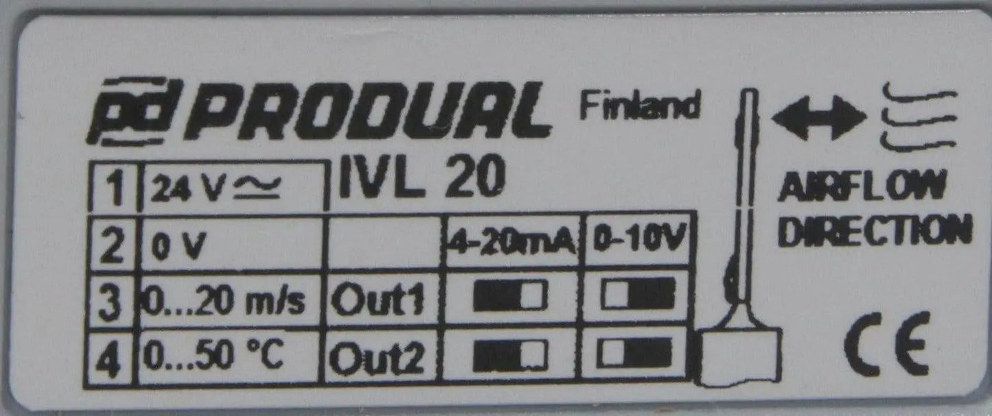 Produal IVL 20 Air Velocity/Temperature Transmitter