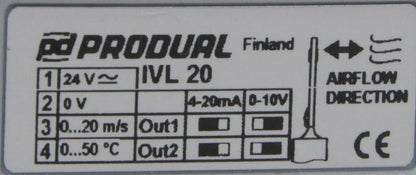 Produal IVL 20 Air Velocity/Temperature Transmitter