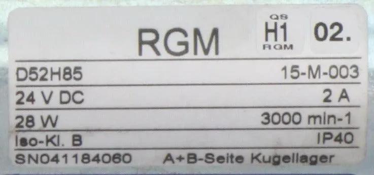 RGM Ruhrgetriebe KG D52H85 Gear Motor