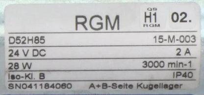 RGM Ruhrgetriebe KG D52H85 Gear Motor