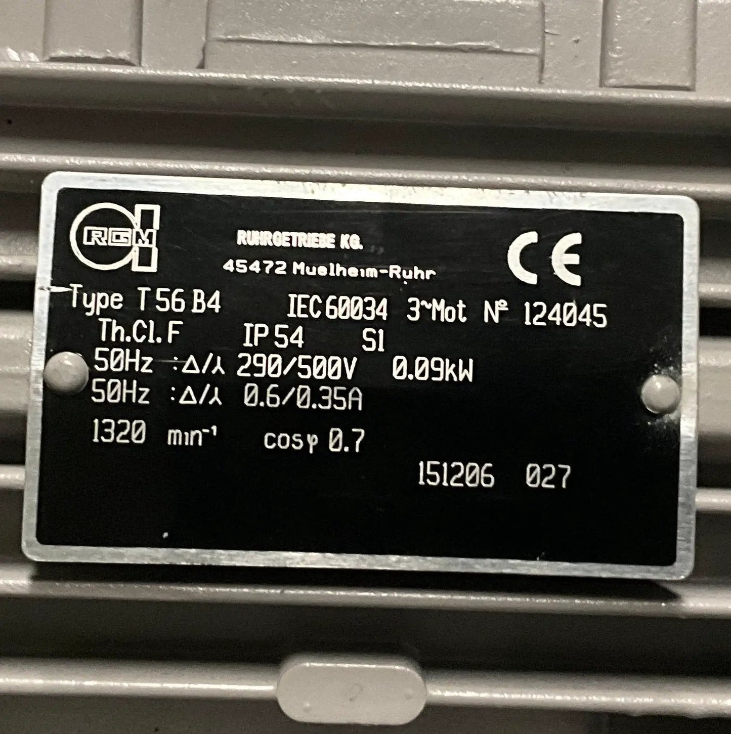 RGM Ruhrgetriebe T 56 B4 Gear Motor
