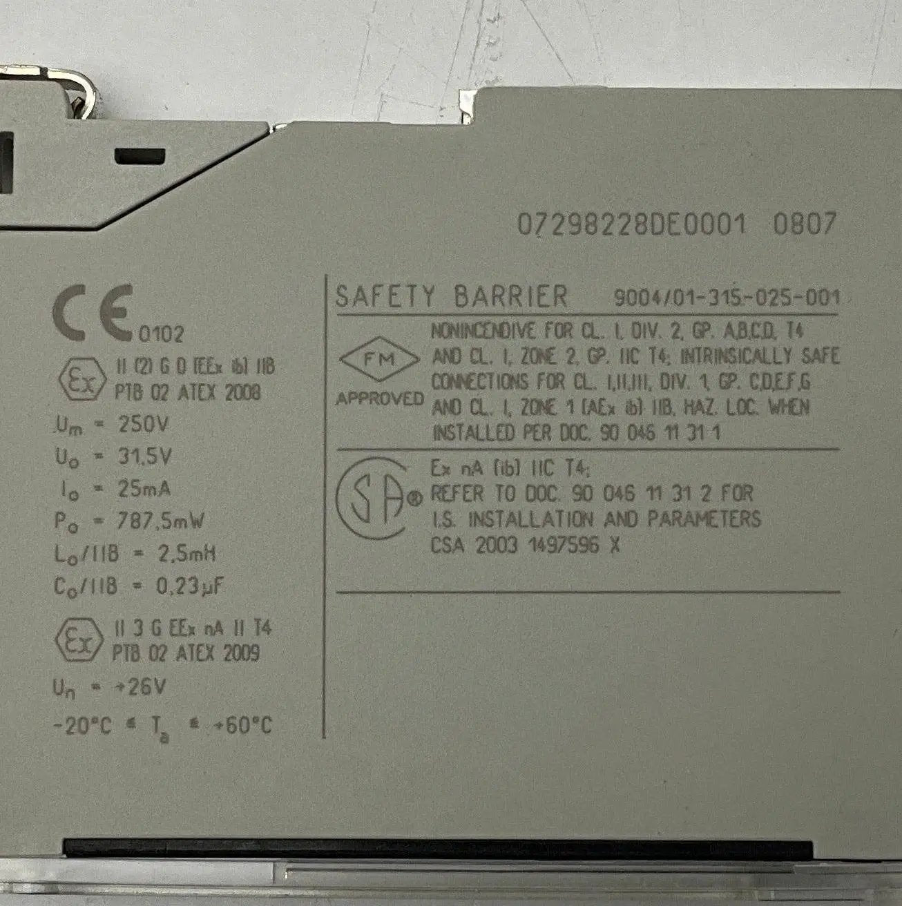 R. Stahl Intrinspak 9004/01-315-025-001 Safety Barrier