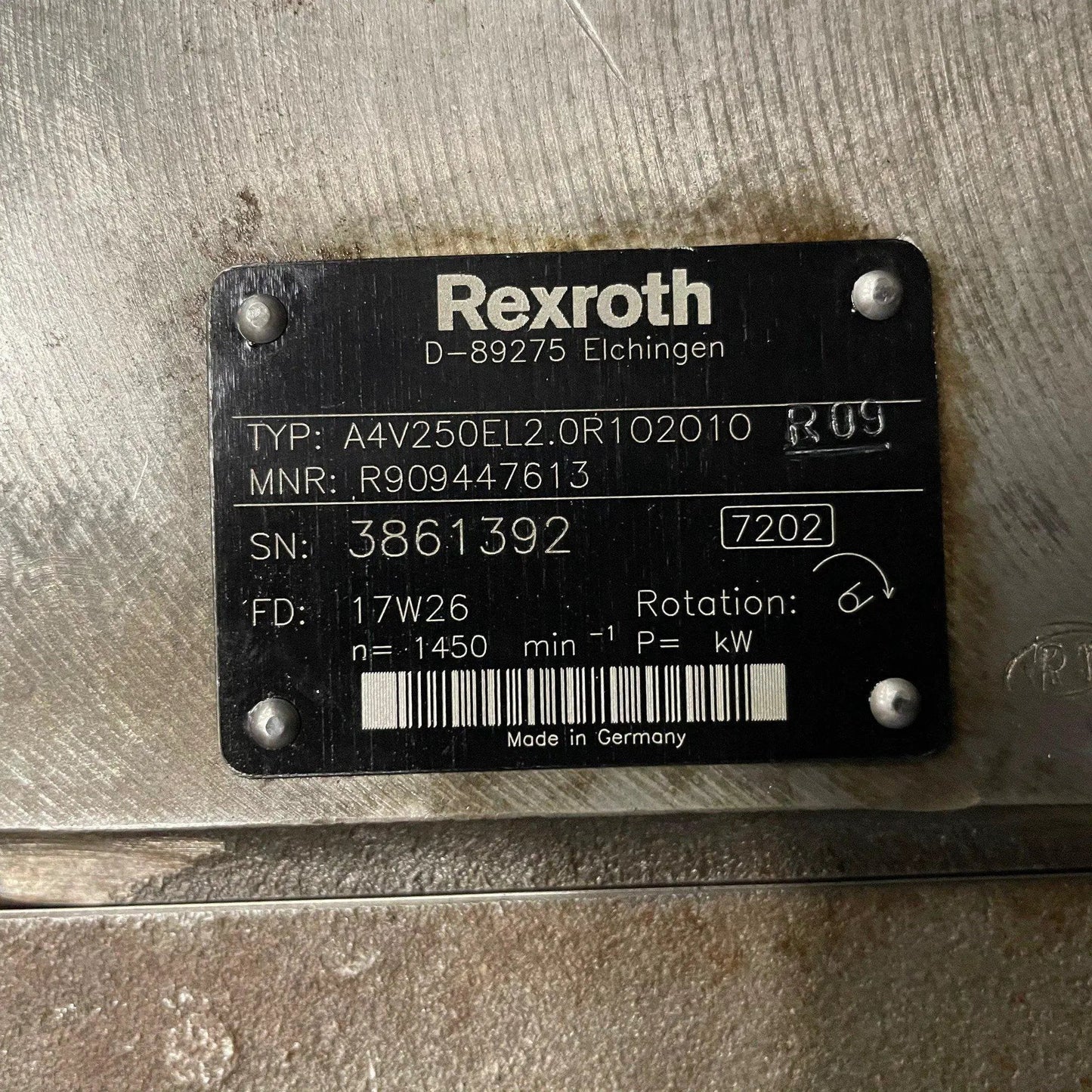 Rexroth A4V250EL2.0R102010 Variable Displacement Pump