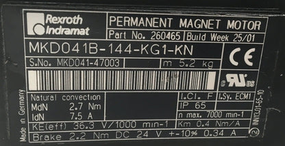 Rexroth Indramat Permanent Magnet Motor MKD041B-144-KG1-KN