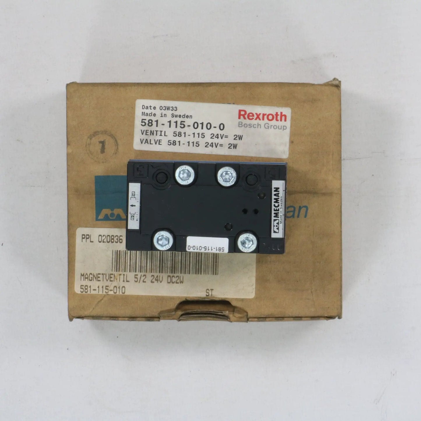 Rexroth Mecman Pneumatic Valve 581-115-010-0