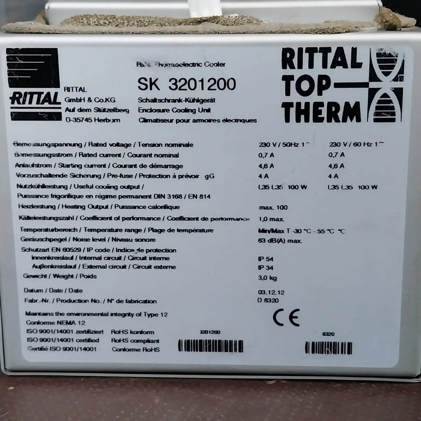 Rittal SK 3201200 Thermoelectric Cooler