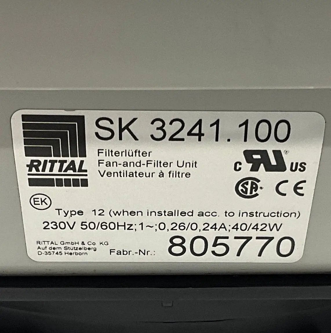 Rittal SK 3241.100 Fan Filter Unit