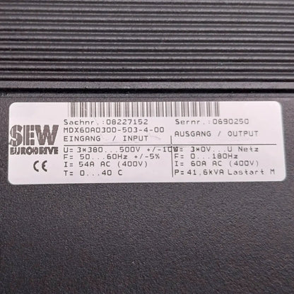 SEW Eurodrive Movidrive MDX60A0300 503 4 00 Inverter Drive
