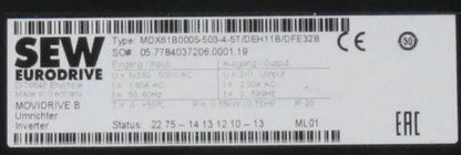 SEW Movidrive B MDX61B0005-503-4-5T/DEH11B/DFE32B Inverter