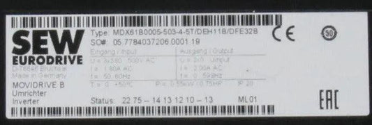 SEW Movidrive B MDX61B0005-503-4-5T/DEH11B/DFE32B Inverter