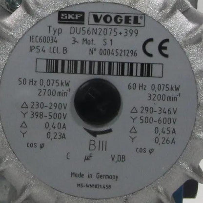 SKF Vogel DU56N2075+399 Motor & MFE5-2000+399 Gear Pump Assembly