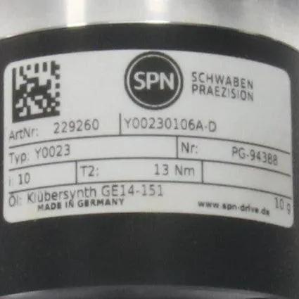 SPN Schwaben Praezision Y0023 Planetary Gear Unit Y00230106A-D