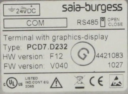 Saia-Burgess PCD7.D232 Graphic Display Module
