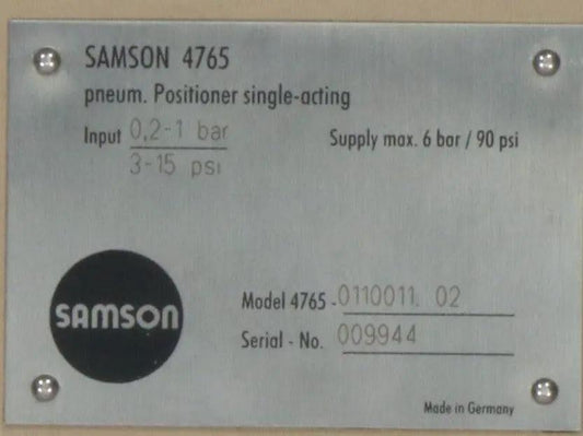 Samson Pneumatic Positioner 4765