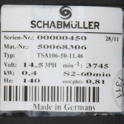 Schabmuller TSA106 50 11 46 Asynchronous Motor