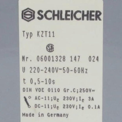 Schleicher KZT11 Time Delay Relay