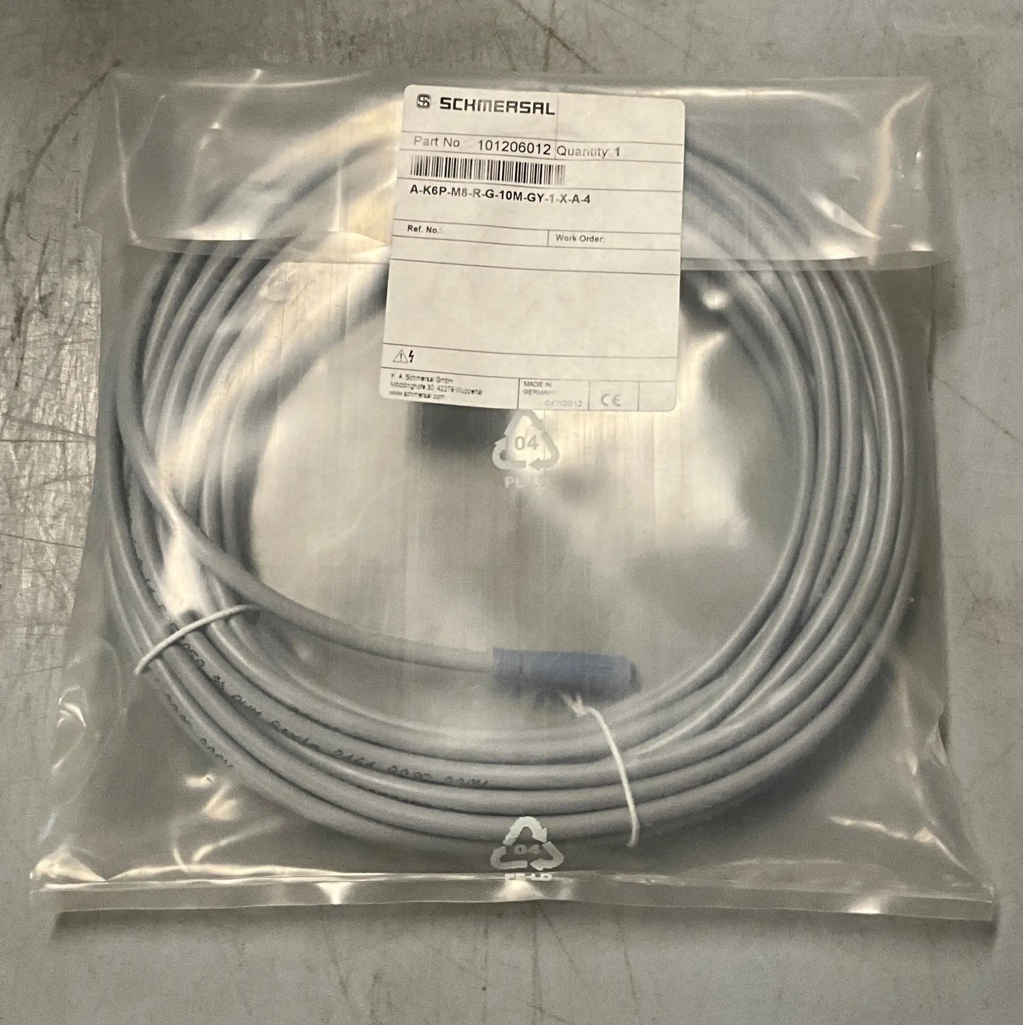 Schmersal A-K6P-M8-R-G-10M-GY-1-X-A-4 Connection Cable