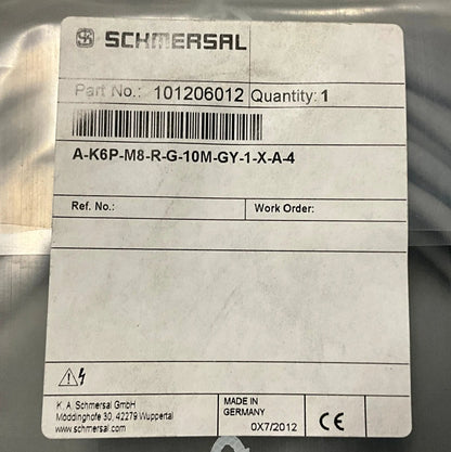 Schmersal A-K6P-M8-R-G-10M-GY-1-X-A-4 Connection Cable
