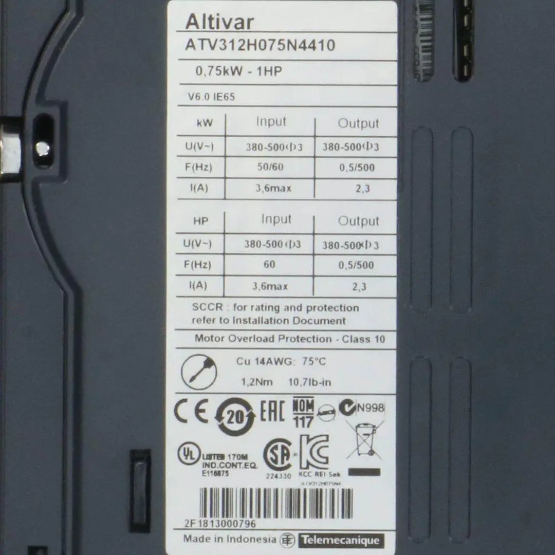 Schneider Electric ATV312H075N4410 Altivar 312 Variable Speed Drive